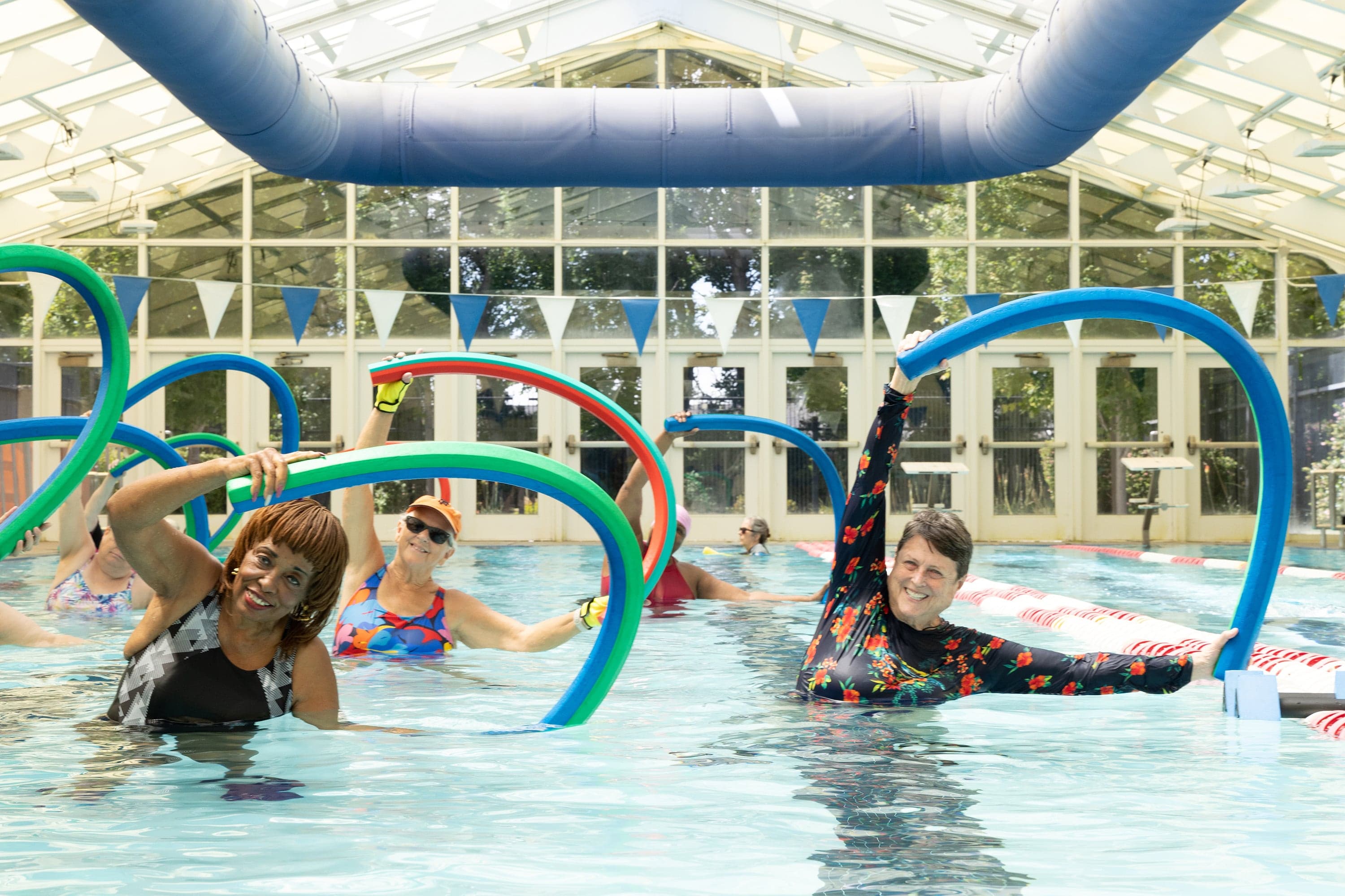 Aquatics exercise class in the Suisun Kroc Center pool.